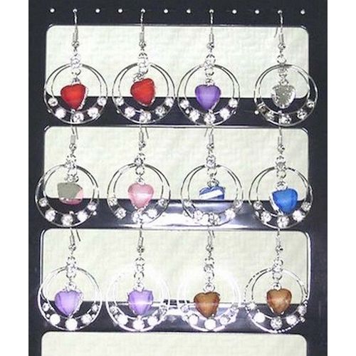 Boucles D'oreilles Fantaisies En Perles De Verre Sur Strass
