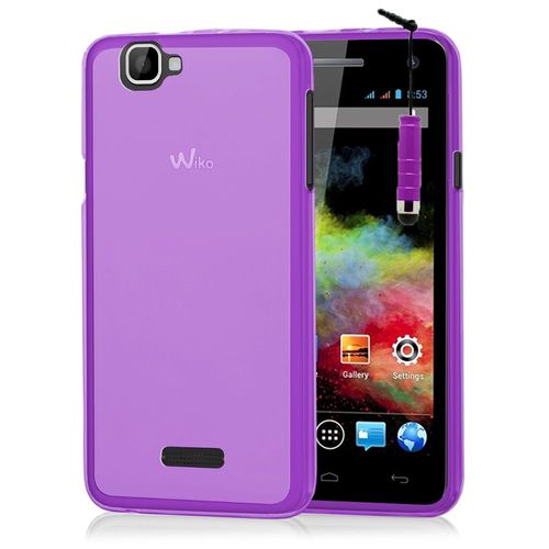 Coque Silicone Gel Pour Wiko Rainbow 4g - Violet + Mini Stylet