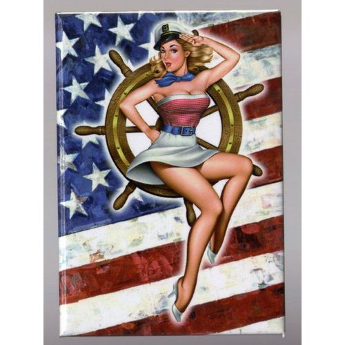 Militaria Ww2  - Magnet  Pin Up Us Navy