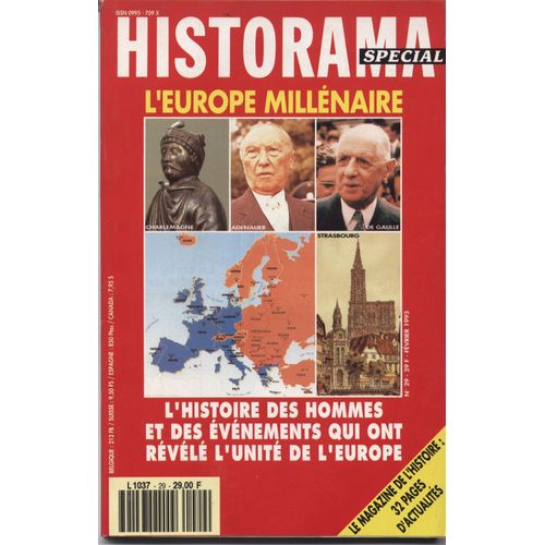 Historama Spécial N°29 (Fev 1993) : L'europe Millénaire, L'histoire Des Hommes Et Des Évenements 