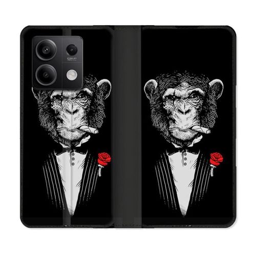 Housse Cuir Portefeuille Pour Xiaomi Redmi Note 13 5g Decale Singe Mafia