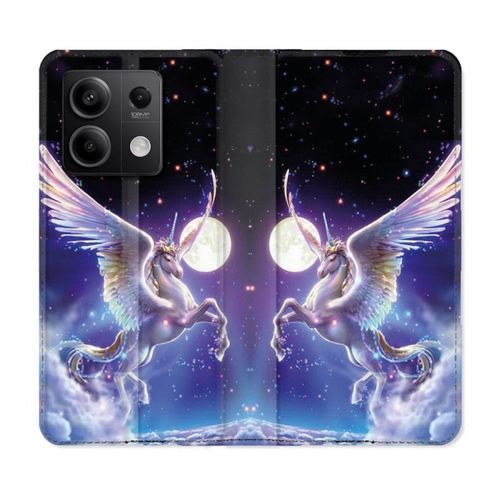 Housse Cuir Portefeuille Pour Xiaomi Redmi Note 13 5g Fantastique Licorne Céleste