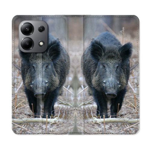 Housse Cuir Portefeuille Pour Xiaomi Redmi Note 13 4g Chasse Sanglier Viseur