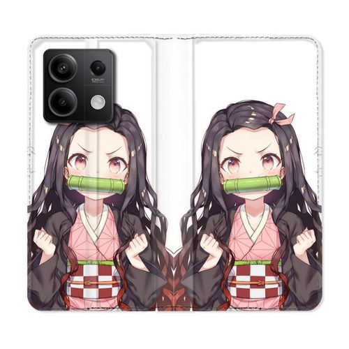 Housse Cuir Portefeuille Pour Xiaomi Redmi Note 13 5g Manga Demon Slayer Nezuko