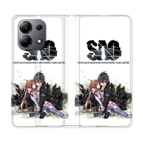 Housse Cuir Portefeuille Pour Xiaomi Redmi Note 13 4g Manga Sao Sword Art Online Blanc