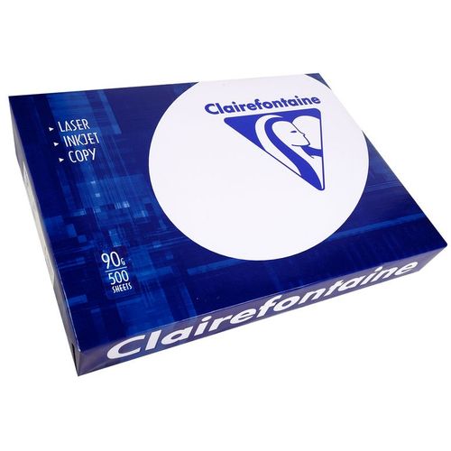 Clairefontaine Lot de 5 Ramettes 500 Feuilles Papier 90g A3 420x297 mm Certifié PEFC  Blanc