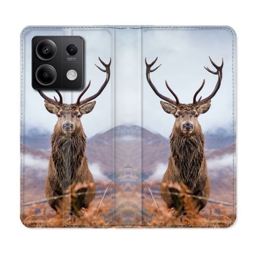 Housse Cuir Portefeuille Pour Xiaomi Redmi Note 13 5g Chasse Chevreuil Montagne