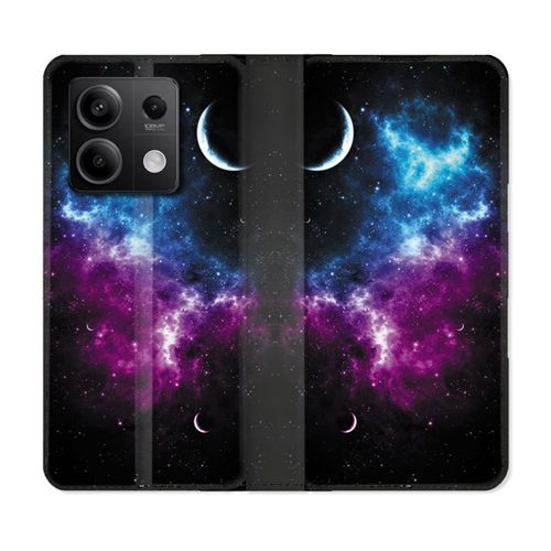 Housse Cuir Portefeuille Pour Xiaomi Redmi Note 13 5g Univers Bleu Violet
