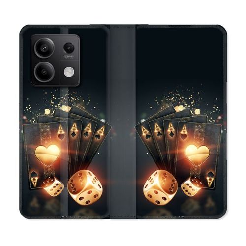 Housse Cuir Portefeuille Pour Xiaomi Redmi Note 13 5g Poker Des