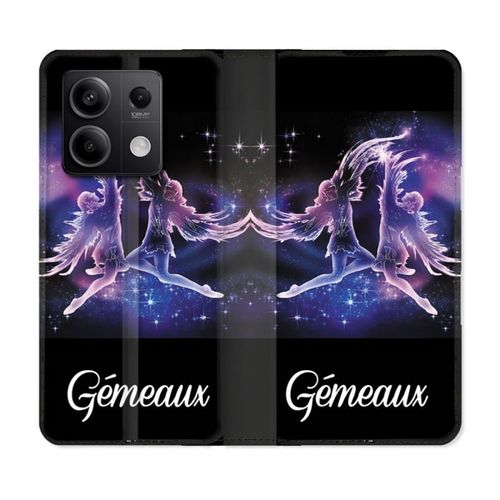 Housse Cuir Portefeuille Pour Xiaomi Redmi Note 13 5g Signe Zodiaque 2 Gémeaux