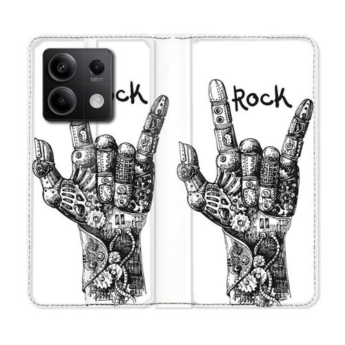 Housse Cuir Portefeuille Pour Xiaomi Redmi Note 13 5g Musique Rock Main