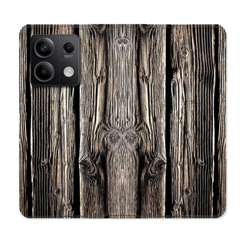 Housse Cuir Portefeuille Pour Xiaomi Redmi Note 13 5g Texture Bois