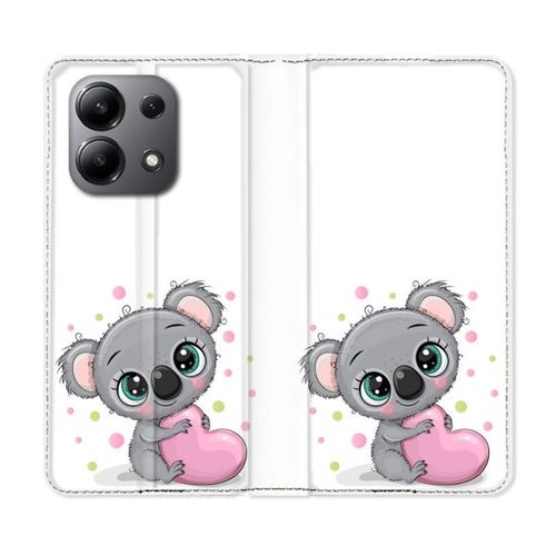 Housse Cuir Portefeuille Pour Xiaomi Redmi Note 13 4g Animal Koala C¿Ur