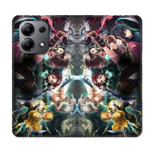 Housse Cuir Portefeuille Pour Xiaomi Redmi Note 13 4g Manga Demon Slayer Groupe