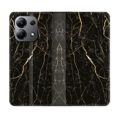 Housse Cuir Portefeuille Pour Xiaomi Redmi Note 13 4g Texture Marbre Noir