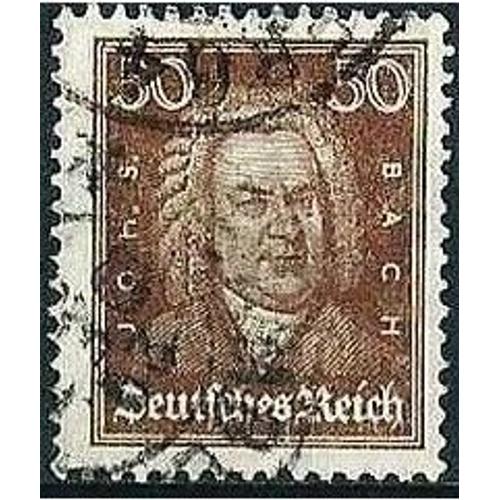 Allemagne, République De Weimar, 1926-27, Beau Timbre Yvert 388 - Jean Sebastien Bach, 50 Pf. Brun, Oblitéré Tbe.