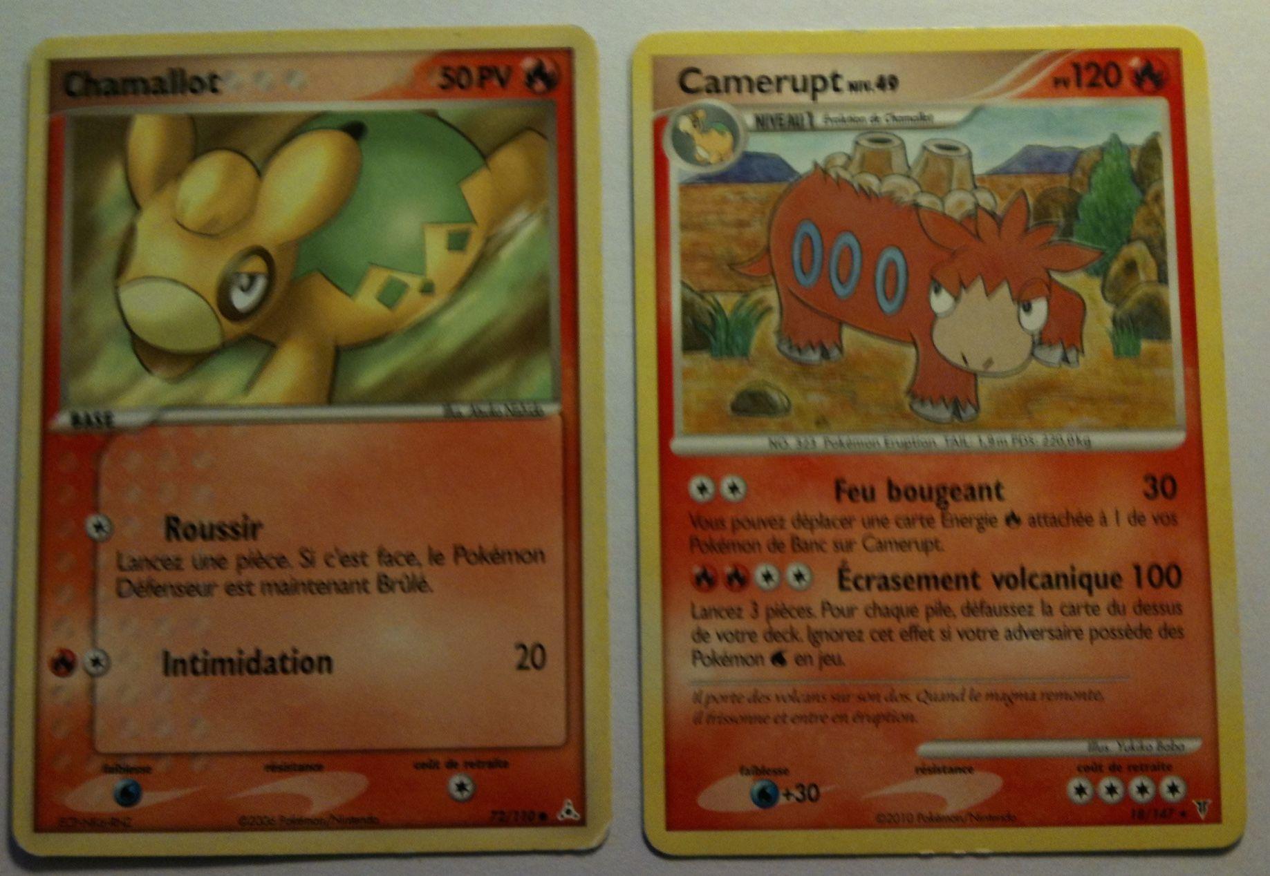 Pokémon Cartes Famille Evolution chamallot 50PV + camerupt 120 PV | Rakuten