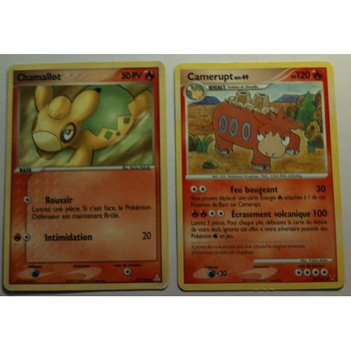 Pokémon Cartes Famille Evolution Chamallot 50pv + Camerupt 120 Pv 