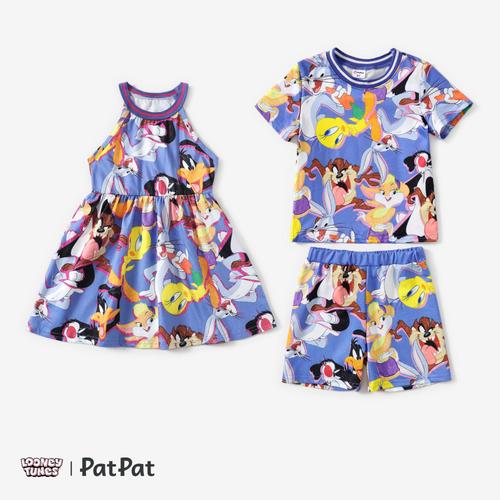 Looney Tunes Toddler Girls,Boys Character Graffiti Style Allover Print Sleeveless Dress,Set