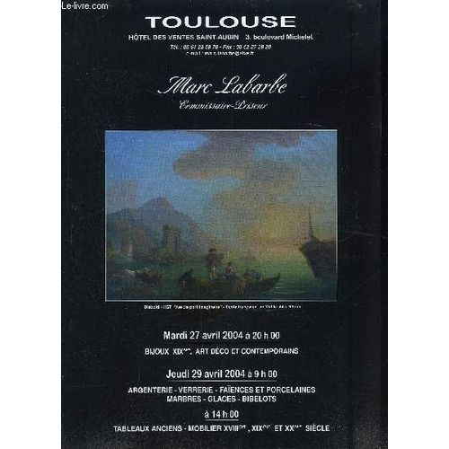 Une Plaquette: Extrait De Catalogue De Vente Aux Encheres- 27 Et 29 Avril 2004- Bijoux Xixe, Art Deco.../Argenterie, Verrerie, Faiences Et Porcelaine, Marbre, Glaces, Bibelots...