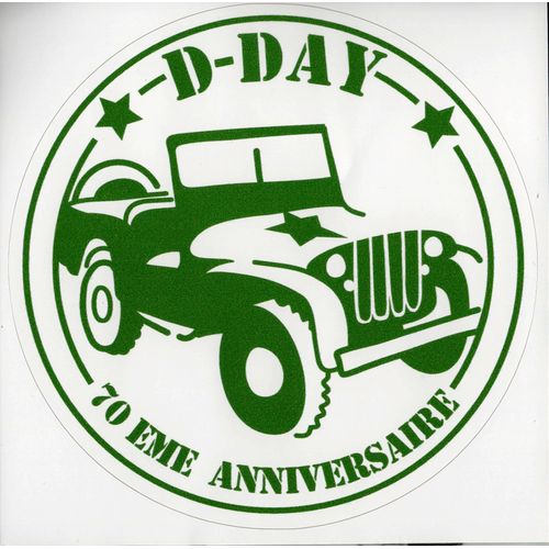Militaria Ww2 - Stickers - Jeep 70ème Anniversaire D-Day