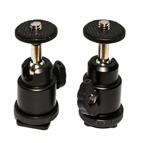 MP power ® 2x Mini Rotule métallique 360° Fixation à vis 1/4" pour Trépied de Canon Nikon Sony DSLR