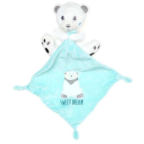 Doudou Ours Blanc Mouchoir Bleu Ourson Polaire Kiabi Raye Simba Toys Benelux Kiabi Rakuten