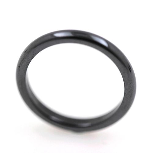 Bague Alliance Anneau Rond Hématite Noire 3 Mm