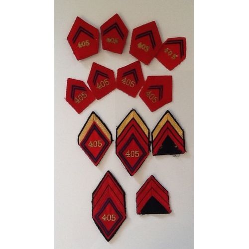 Lot D'insignes En Tissu 405 Régiment D'artillerie