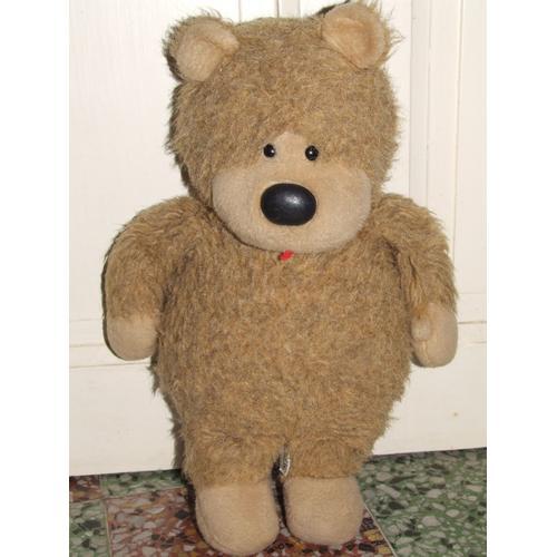 Ours Ancien Vintage Ajena Marron Caramel Beige Peluche De 40 Cm