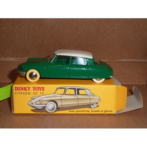 [106bis] Miniature 1/43ème : Citroën Ds 19 - Couleur Vert Toit Blanc - Marque : Dinky Toys-Dinky Toys
