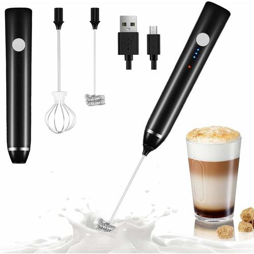 Mousseur à lait électrique, Mousseur à lait rechargeable USB, Mousseur à lait électrique 2 en 1,