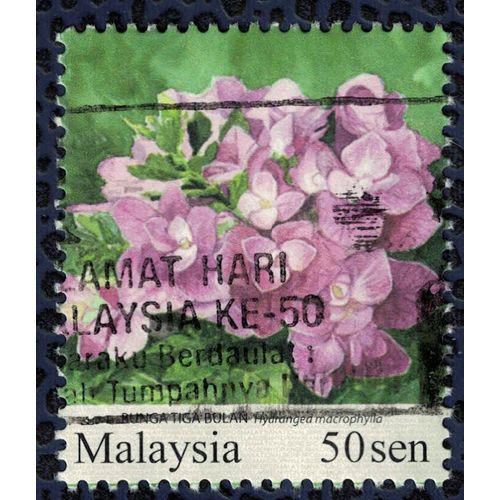 Malaisie 2010 Oblitéré Used Flowers Fleurs Bunga Tiga Bulan Hydrangea Macrophylla Hortensia