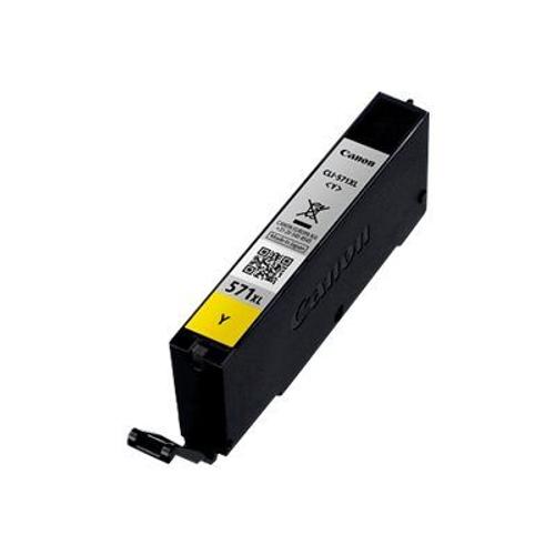 Canon CLI-571Y XL - 11 ml - à rendement élevé - jaune - originale - réservoir d'encre - pour PIXMA TS5051, TS5053, TS5055, TS6050, TS6051, TS6052, TS8051, TS8052, TS9050, TS9055