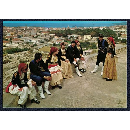 Grèce Carte Postale Cp Postcard Rethymnon Crete Costumes Traditionnels
