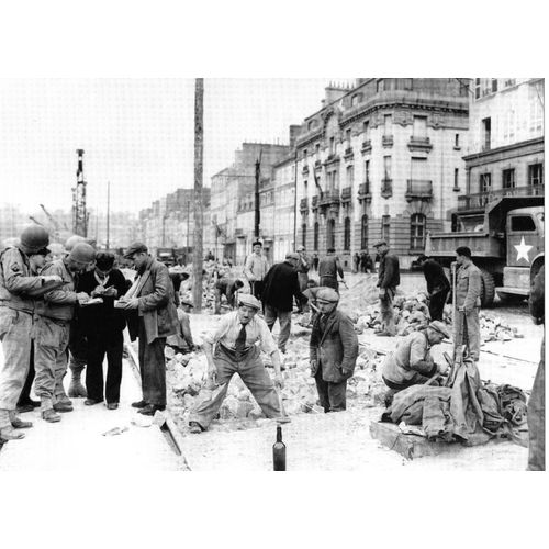 Ww2 - Réfection De La Voirie À Cherbourg En Août 1944 