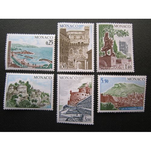 Monaco. Timbres N° 986 A 991 (1974). Sites Et Monuments