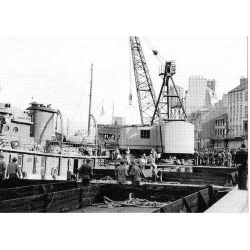 Ww2 - Déchargement De Grues - Quai Caligny Cherbourg 18 Juillet 1944