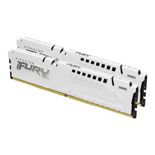 Kingston FURY Beast - DDR5 - kit - 32 Go: 2 x 16 Go - DIMM 288 broches - 6000 MHz / PC5-48000 - CL30 - 1.4 V - mémoire sans tampon - on-die ECC - blanc