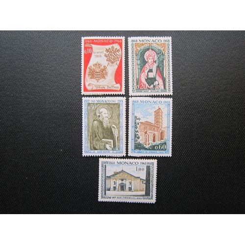 Monaco. Timbres N° 744 A 748 (1968). Centenaire De L Abbaye Nullius Dioecesis