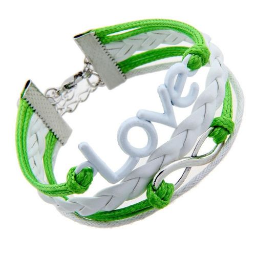 Bracelet Infini Love Infinity Blanc Vert