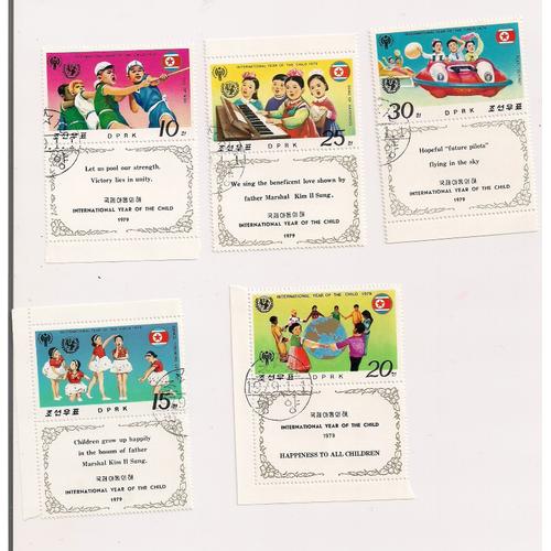 Corée- Lot De 5 Timbres Blocs Année Internationale De L'enfance- 1979