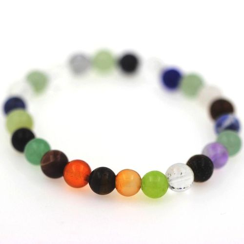 Bracelet Pierres De Couleur 6 Mm