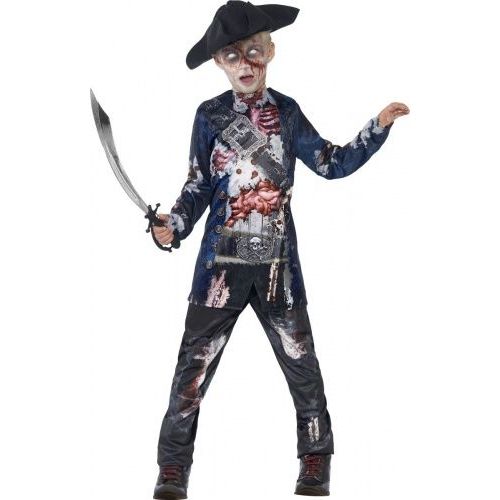 Déguisement Zombie Pirate Garçon Halloween, Taille 10 À 12 Ans