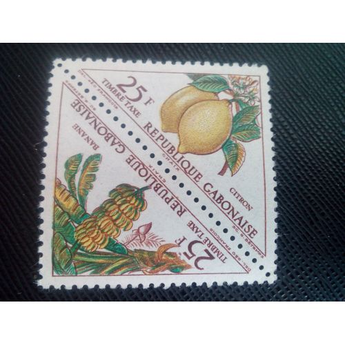Timbre Gabon Y T T 44 - 45 Bananes - Citrons 1962 ( 160308 )