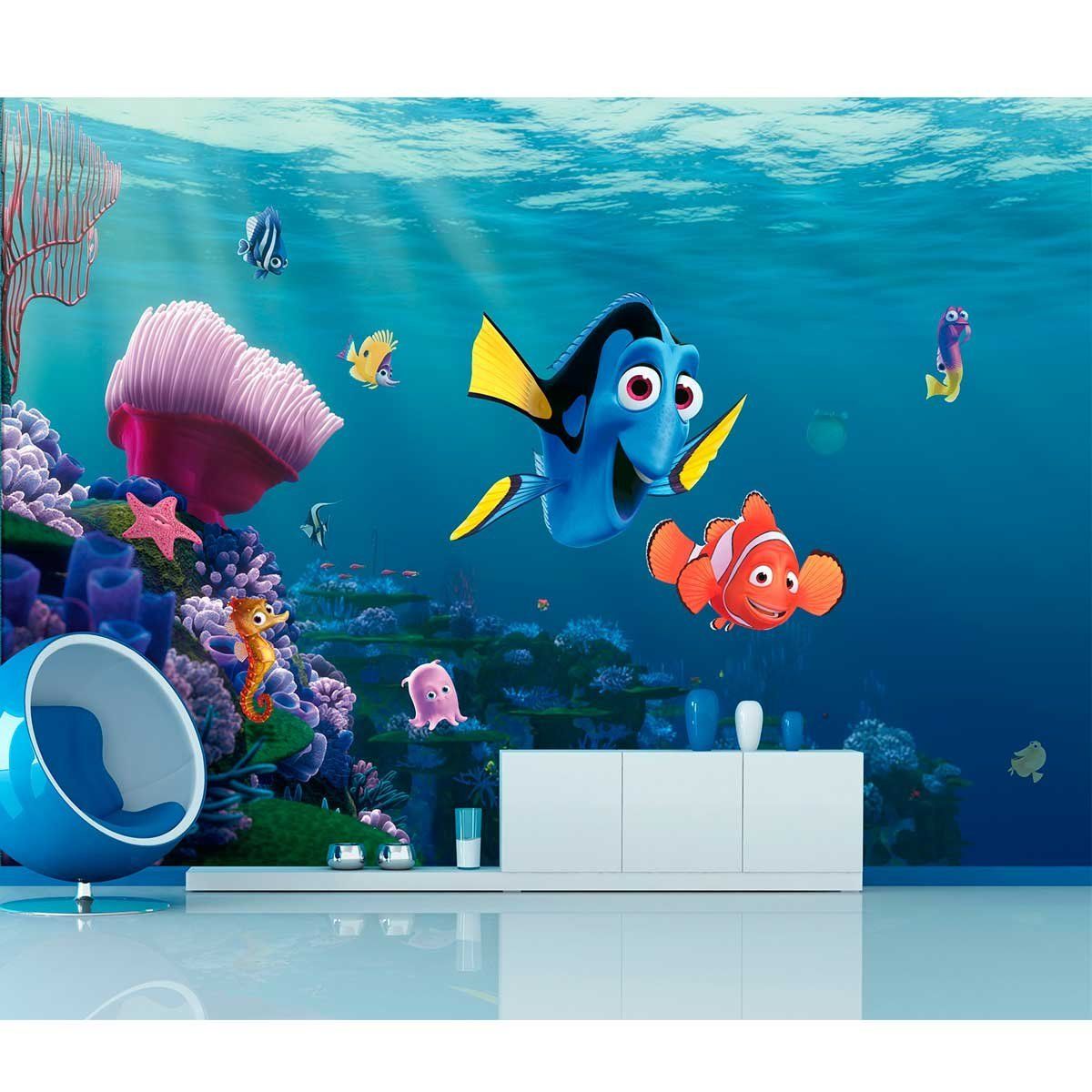 Disney Nemo Panorama Papier Peint Decoration Pour La Chambre D Enfants 360x254cm Rakuten