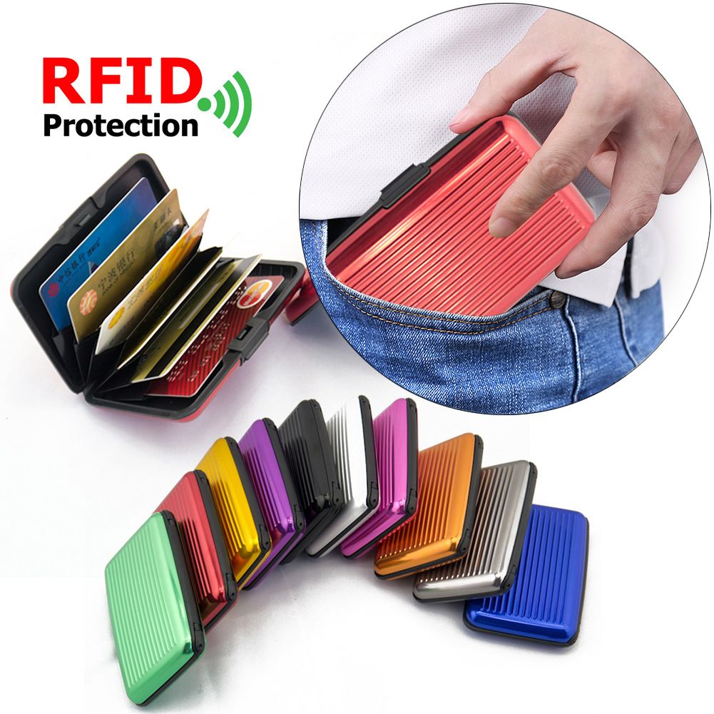 Etui carte bancaire rigide RFID Couleur argent