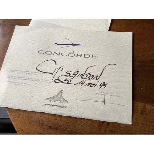 Concorde Certificat Passage Du Mur Du Son Mai 95