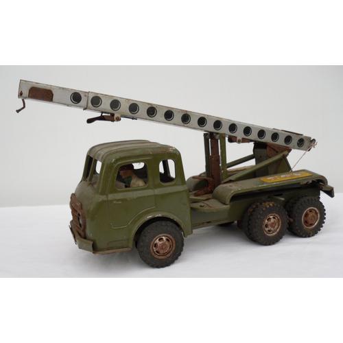 Camion-Rampe Lance-Fusée - Ancien Jouet Militaire Miniature - Lance-Missile Joustra - Année 50/60 (1950-1960).