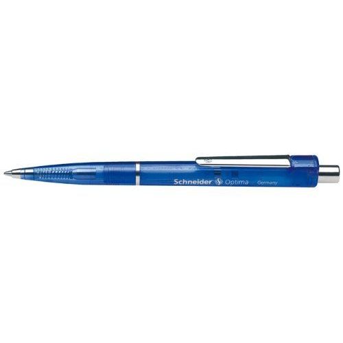 Schneider Optima Stylo Bille Rétractable Encre Permanente Bleue Bleu Lot De 10